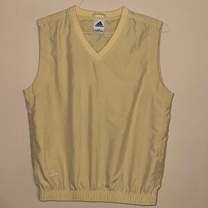 Adidas Light Yellow V-Neck Vest M Vintage Golf